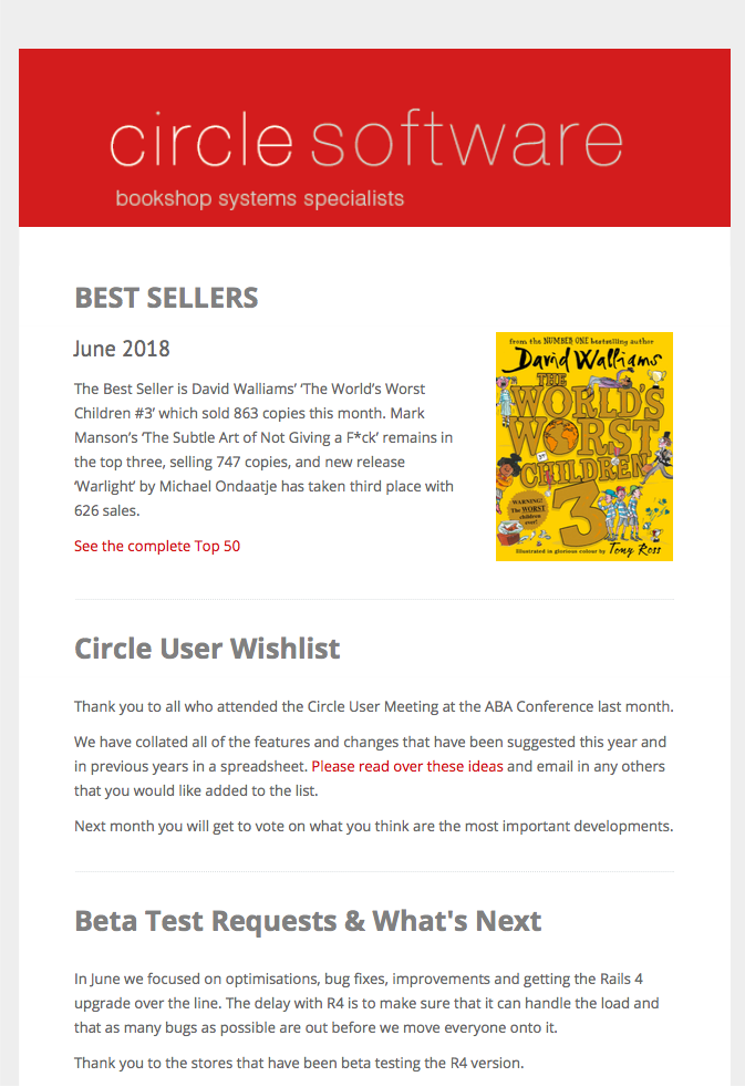 Circle software newsletter